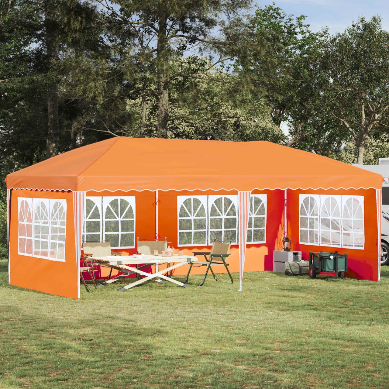 Pop-up Partyzelt 575 x 290 x 245 cm Creme