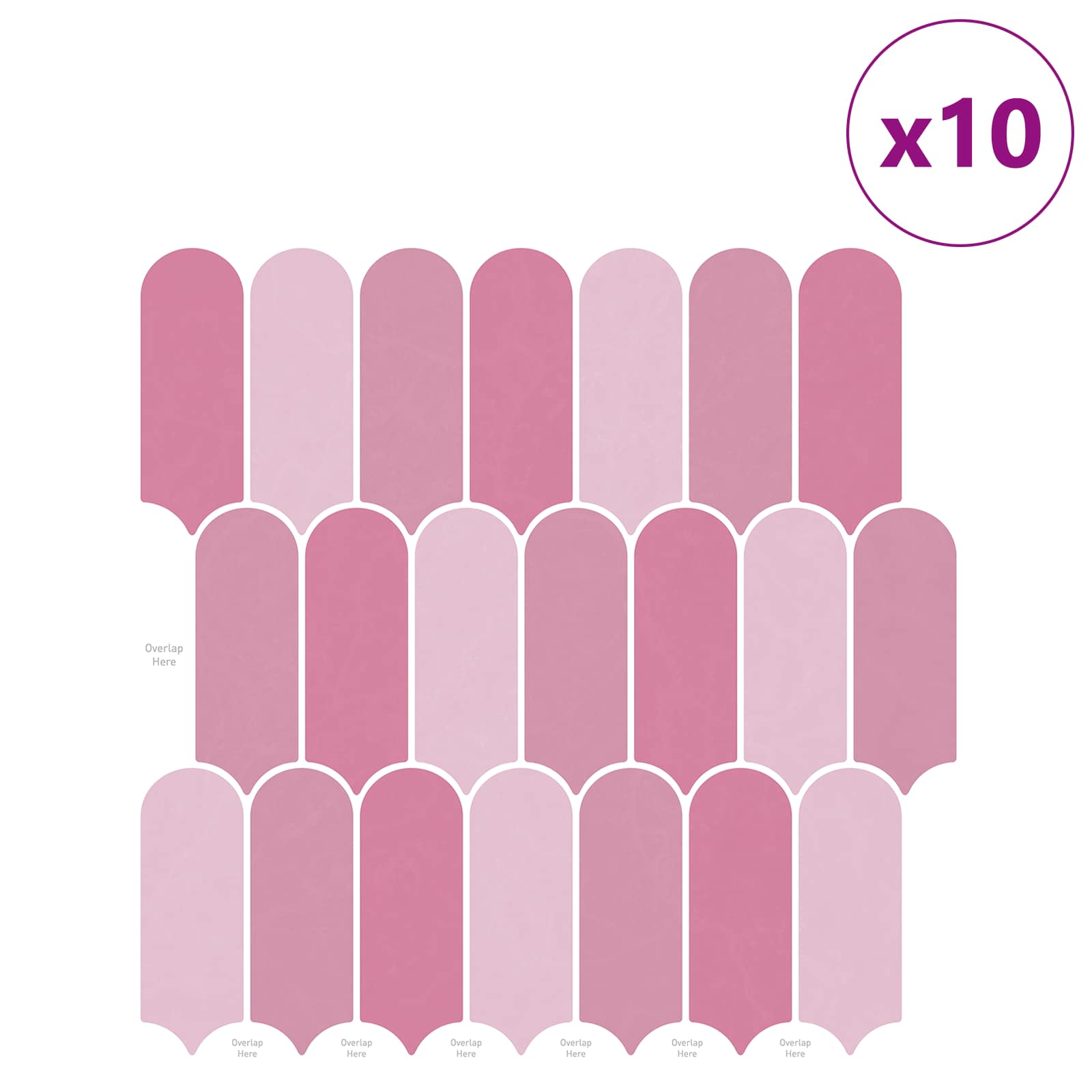 Federfliese 10 pcs Grau Marmor 30 x 30 cm Polyurethan und PET