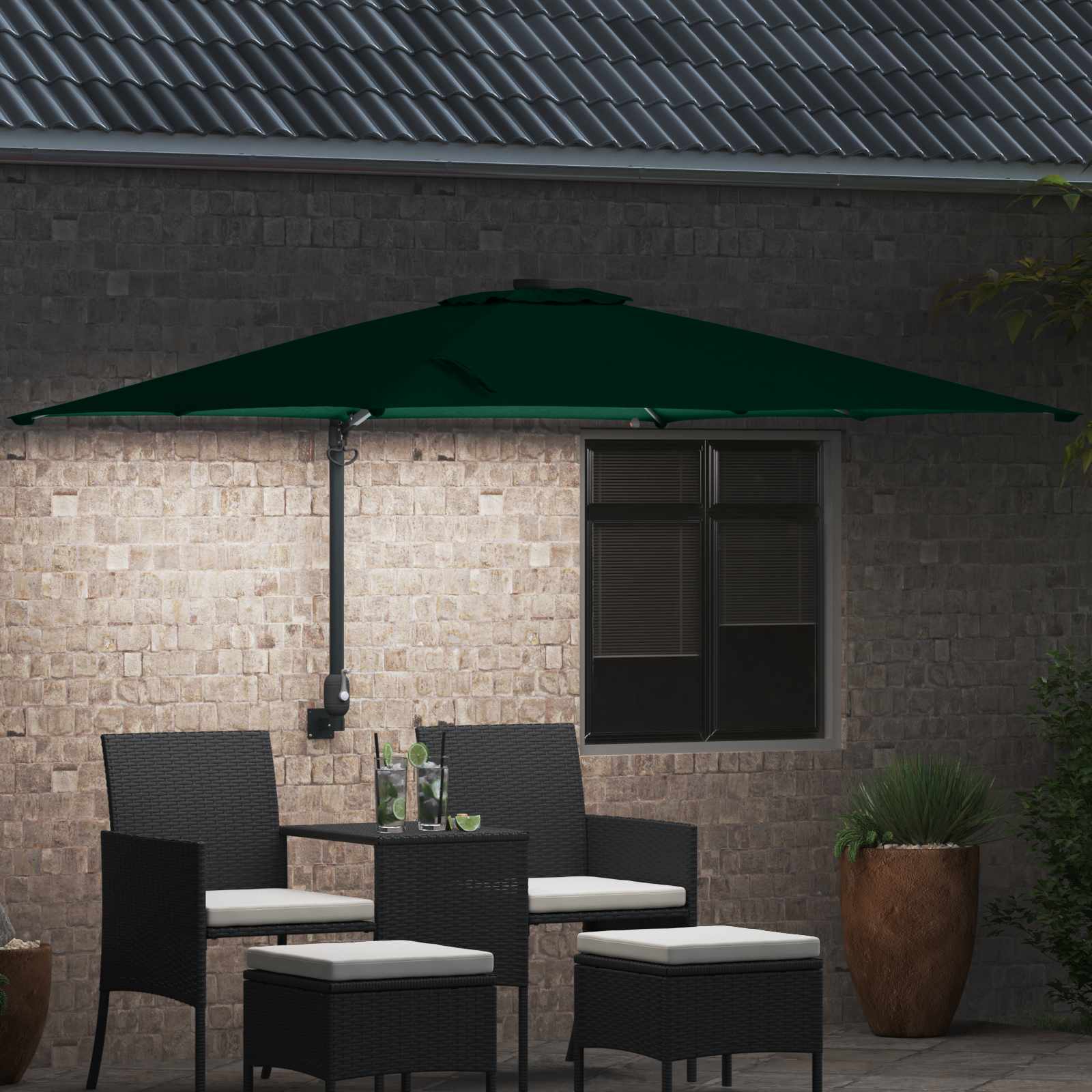 Garten-Sonnenschirm Sand 248,5 x 247,5 x 160 cm