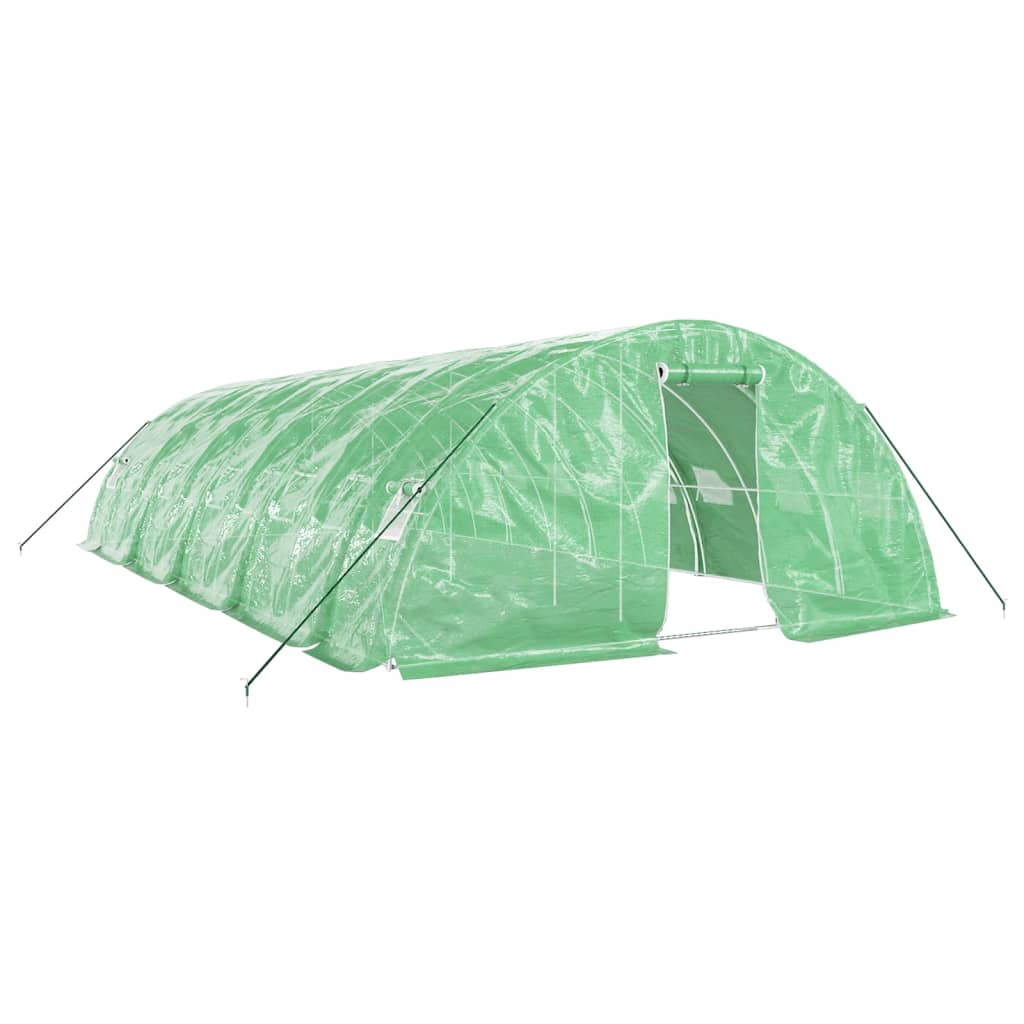 Gewächshaus mit Stahlrahmen Weiß 40 m² 8x5x2,3 m