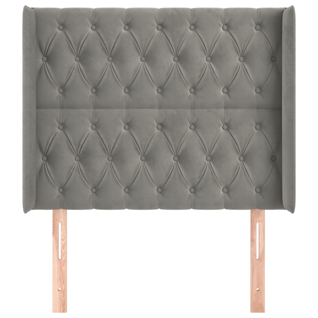 Kopfteil mit Ohren Dunkelblau 93x16x78/88 cm Samt