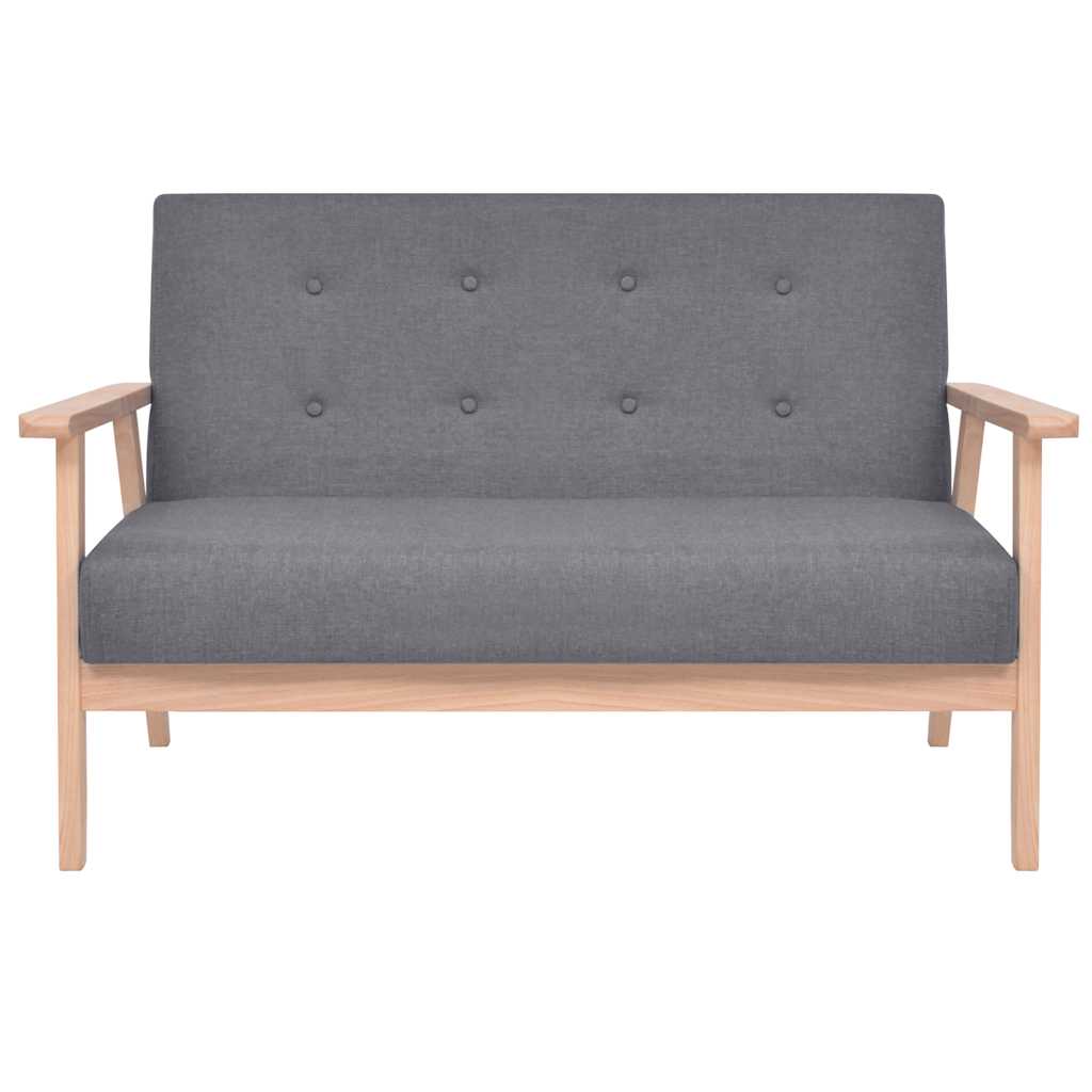 2-Sitzer-Sofa Stoff Hellgrau