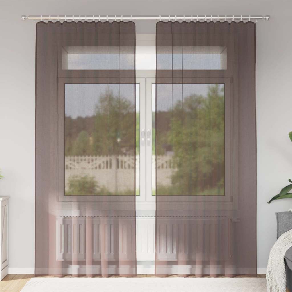 Voile Vorhänge mit Ösen 2 Stk. Apfelgrün 140x140 cm
