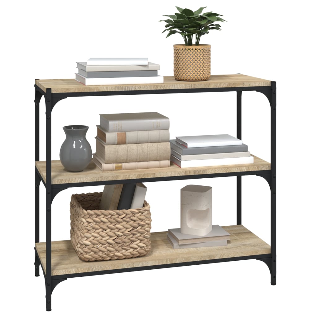 Bücherregal Schwarz 40x33x70,5 cm Holzwerkstoff und Stahl