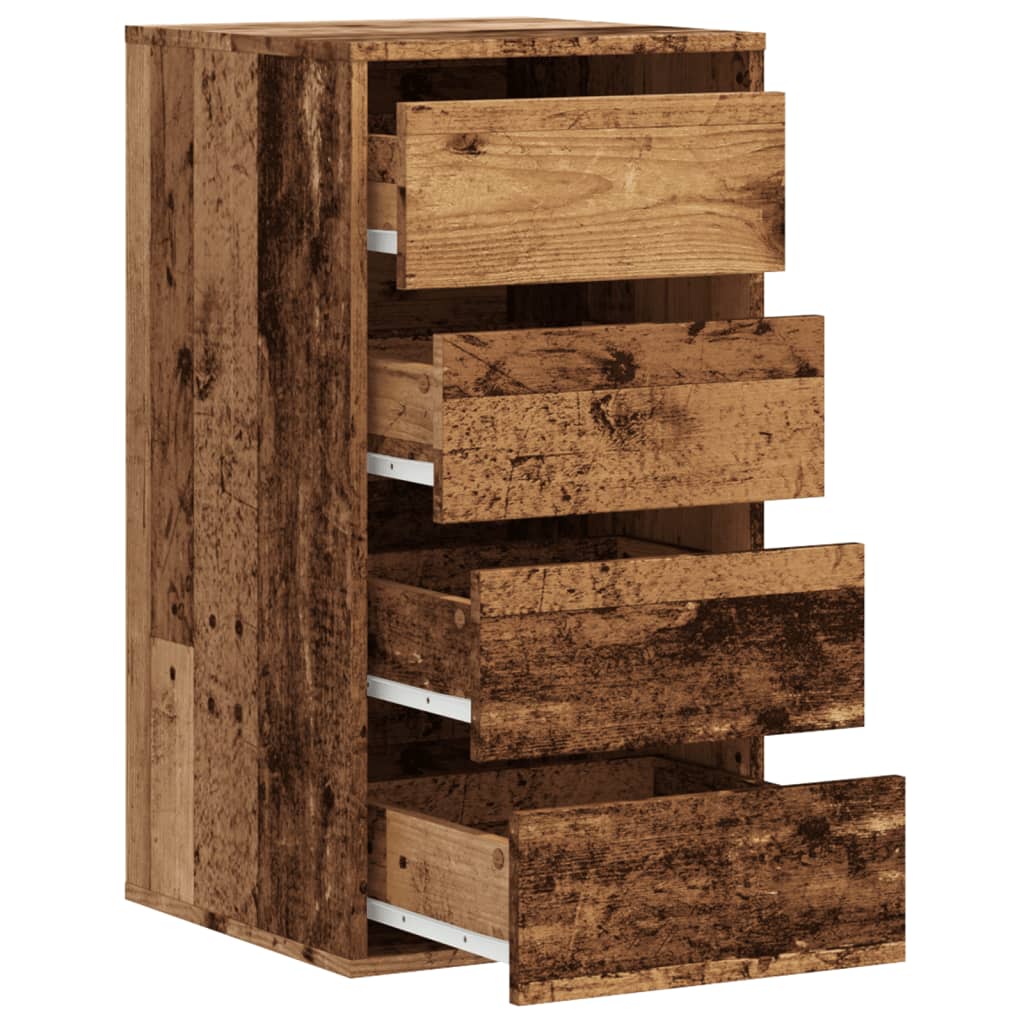 Schubladenschrank Schwarz Eichen-Optik 41 x 40 x 58 cm