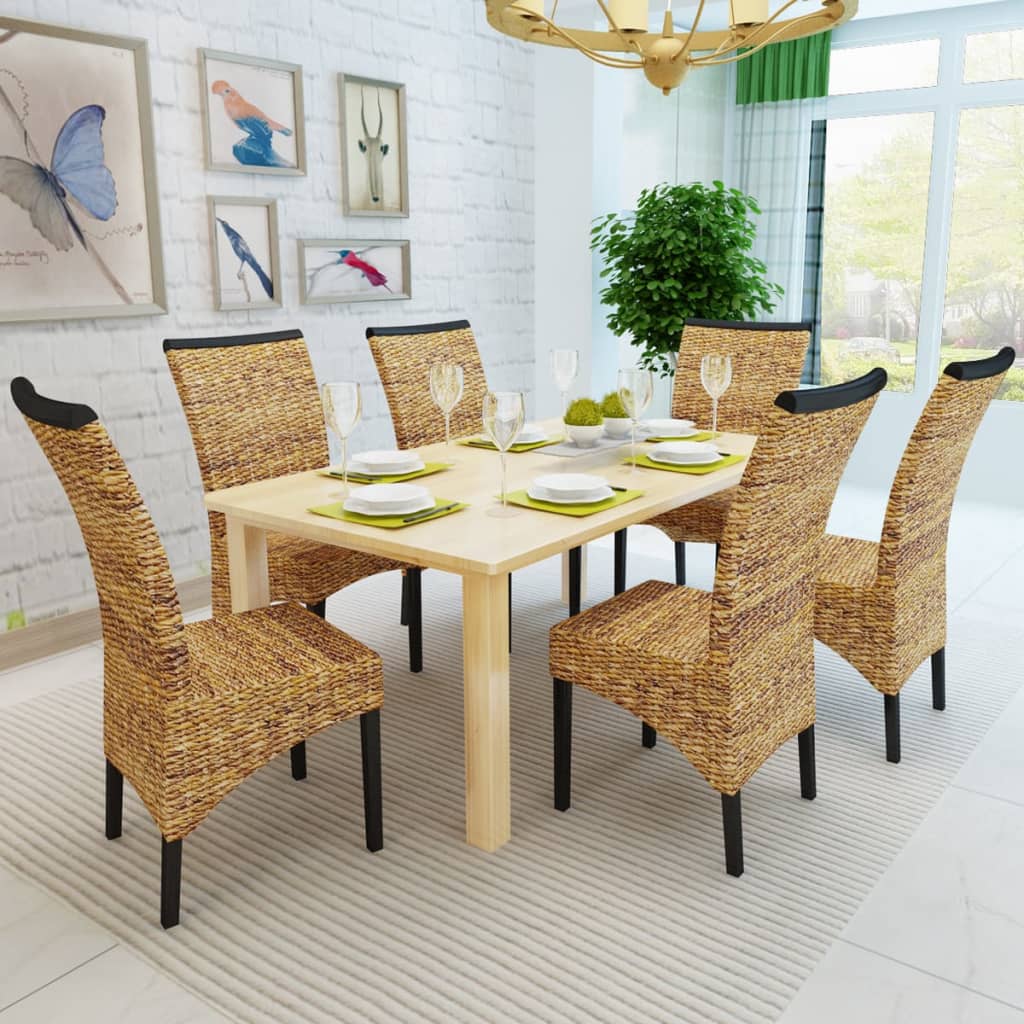 Esszimmerstühle 2 Stk. Abaca und Mango Massivholz