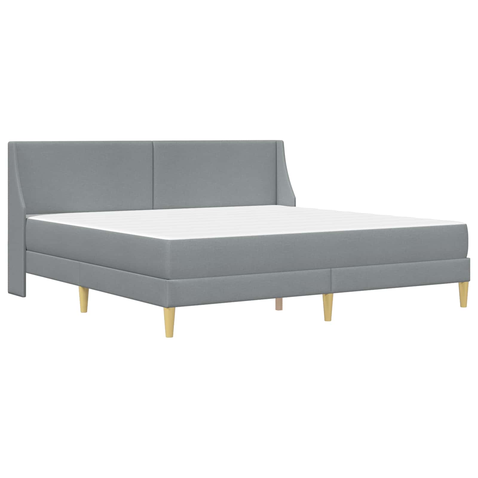 Bettgestell mit Matratze Hellgrau 80x 200 cm Polyester