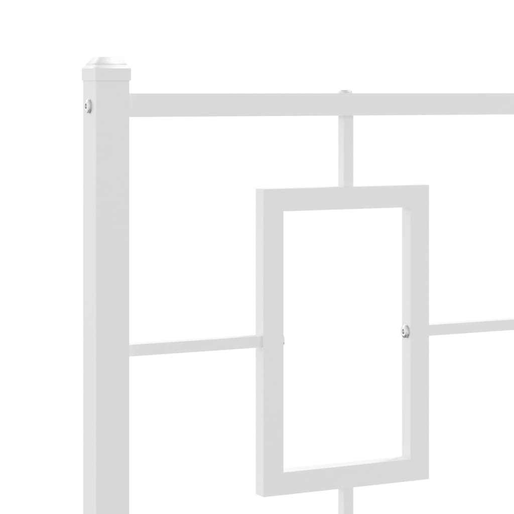 Bettgestell mit Kopf- und Fußteil Metall Weiß 180x200 cm