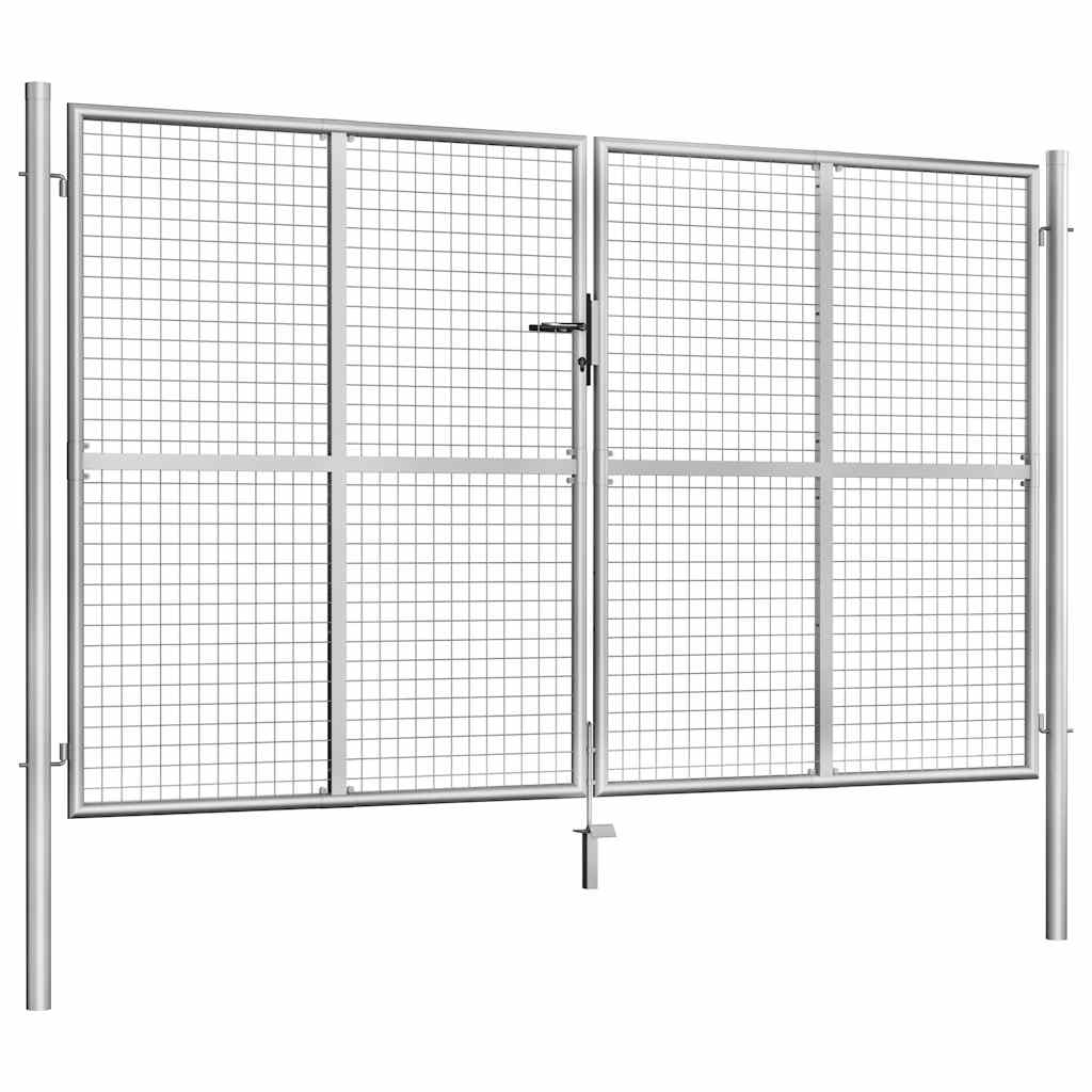 Gartentor verzinkter Stahl 100 x 75 cm Silber