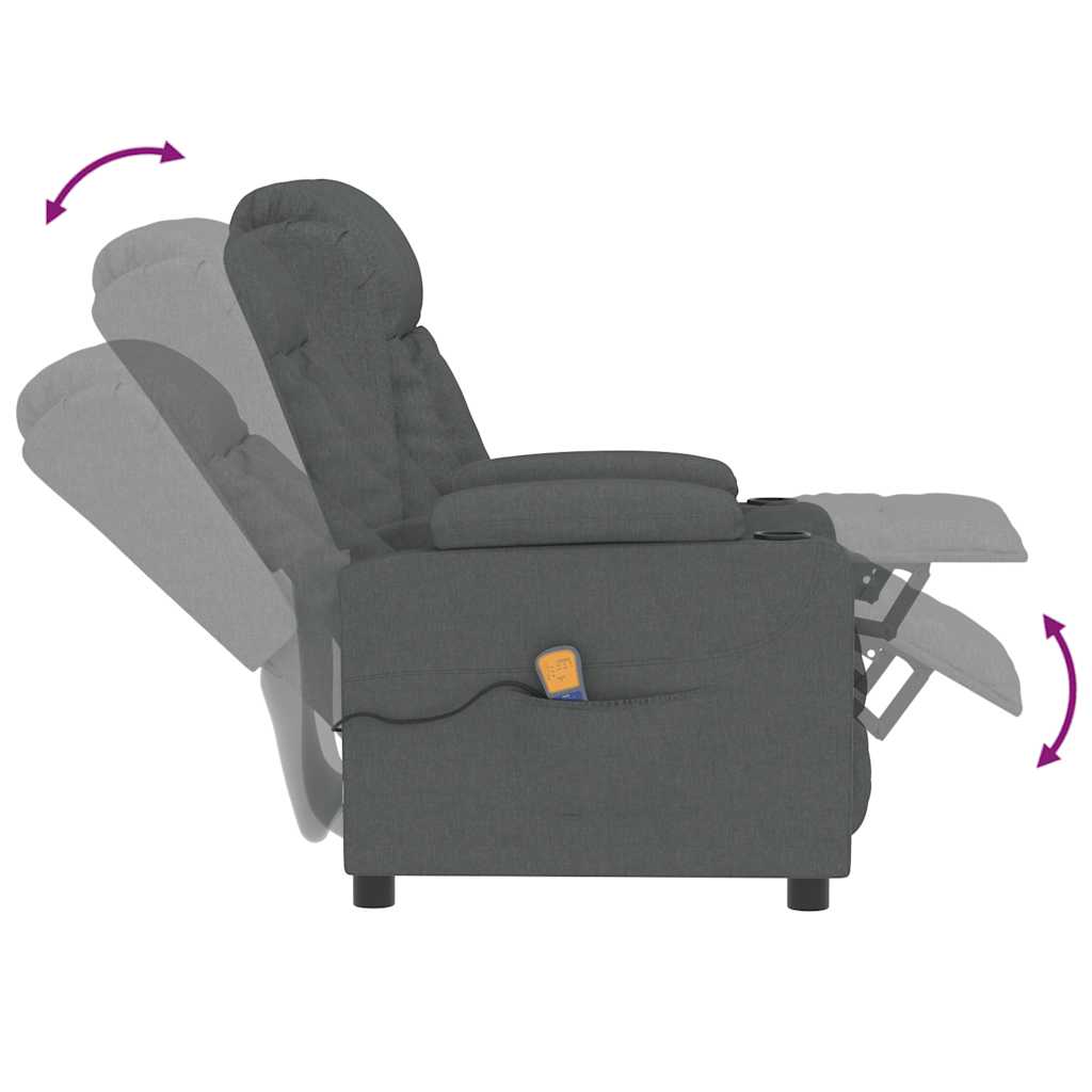 Massagesessel Hellgrau Stoff