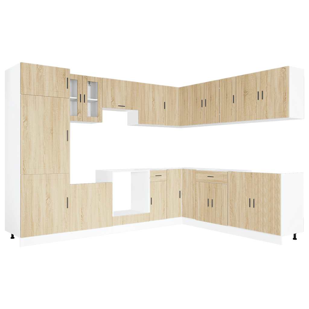 14-tlg. Küchenschrank-Set Porto Weiß Holzwerkstoff