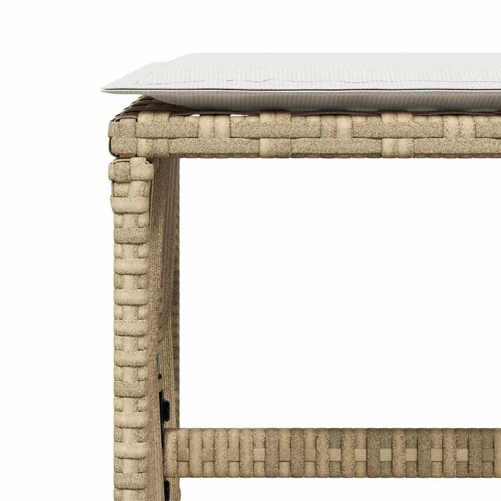 Gartenhocker mit Kissen 4 Stk. Schwarz 41x41x36 cm Poly Rattan