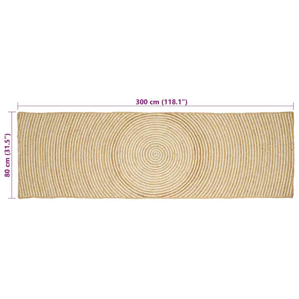 Bereichsteppiche Weiß 60 x 110 cm Jute