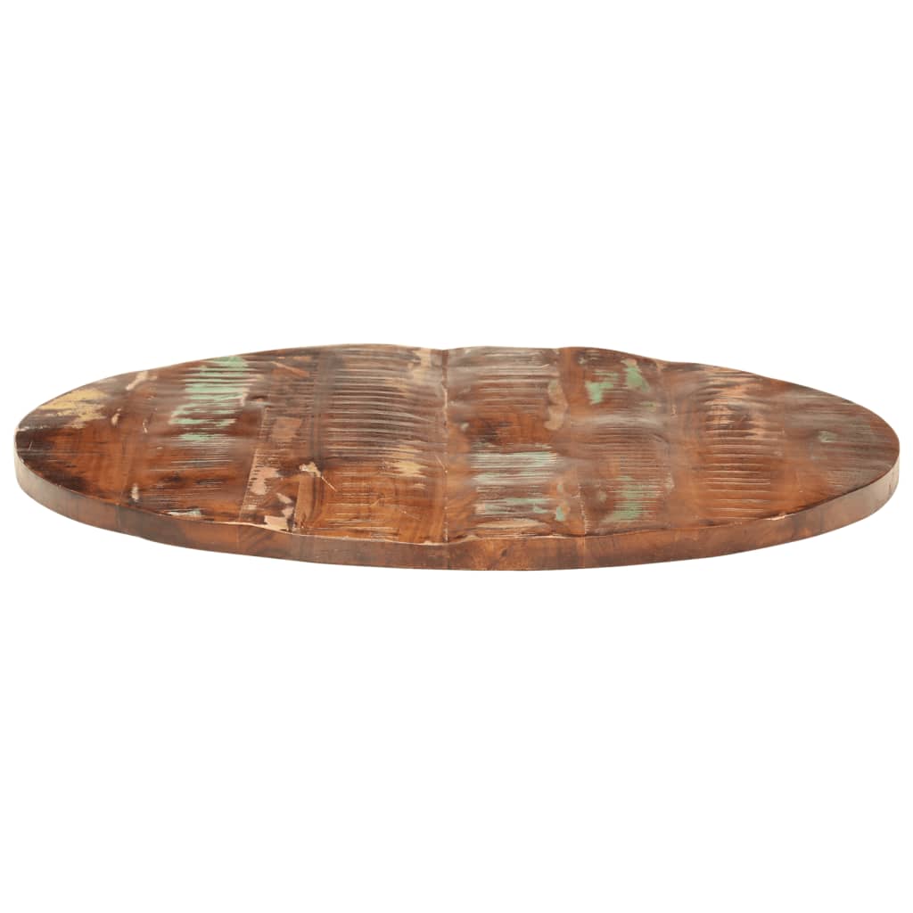 Tischplatte Ø 40x2,5 cm Rund Raues Massives Mangoholz