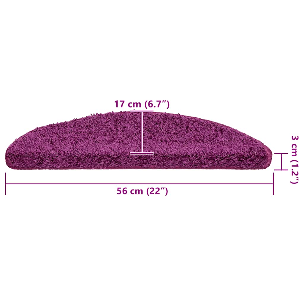 Stufenmatten 15 Stk. 56x17x3 cm Grau Halbrund