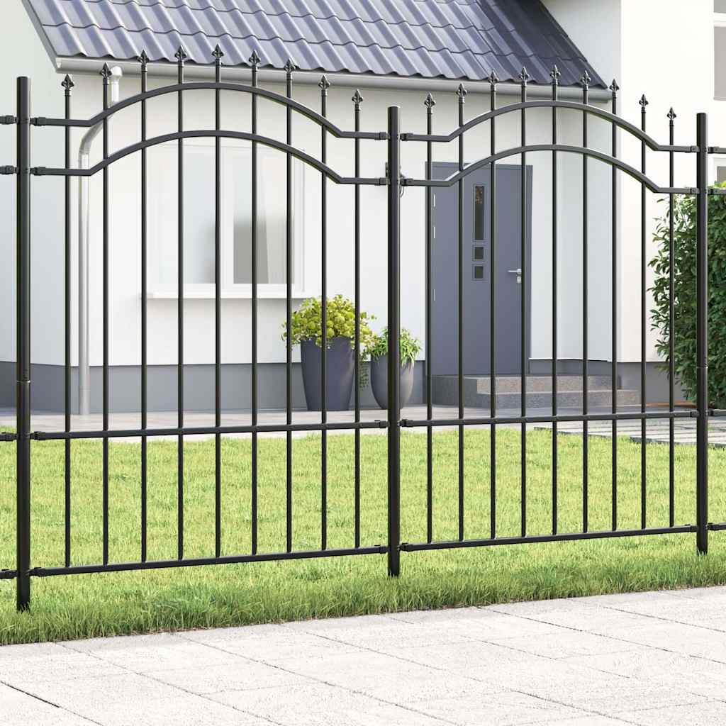 Gartenzaun Woerden mit Speerspitze Schwarz 240 x 75 cm Stahl