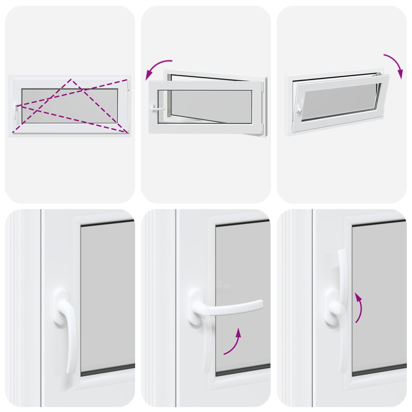 Kellerfenster RISOR 50 x 50 cm PVC und Glas Weiß