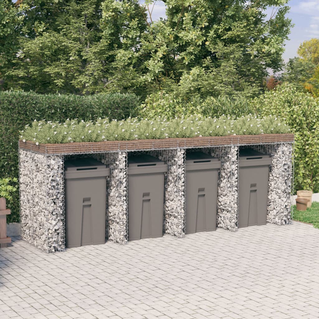 Gabionen-Mülltonnenbox 110x91x120 cm Verzinktes Eisen