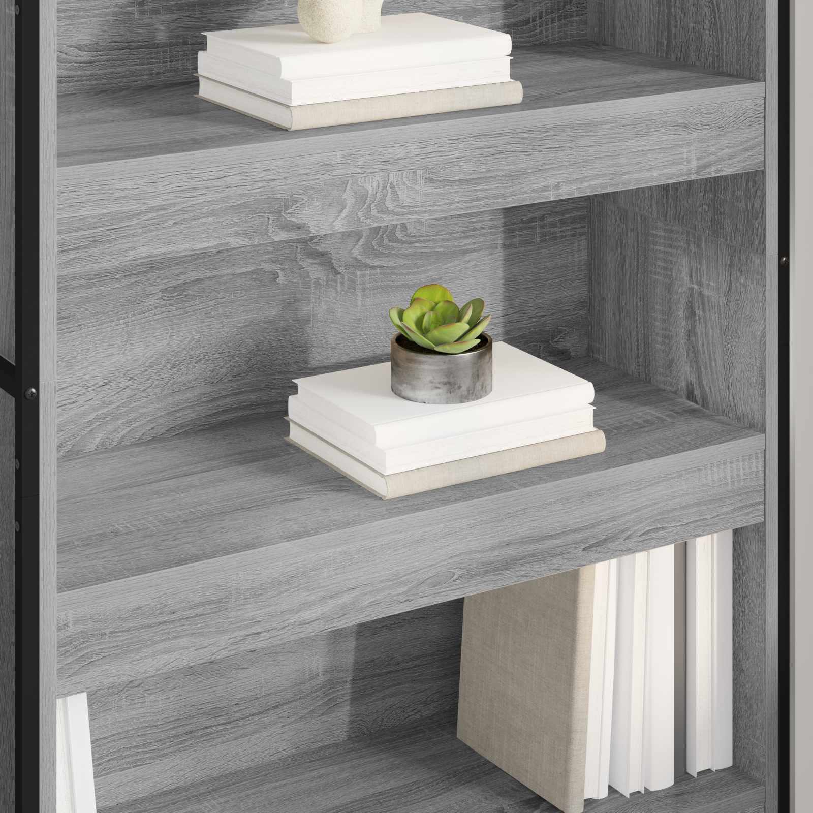 Bücherregal 2 pcs Schwarz Eichen-Optik 60 x 30 x 189,5 cm