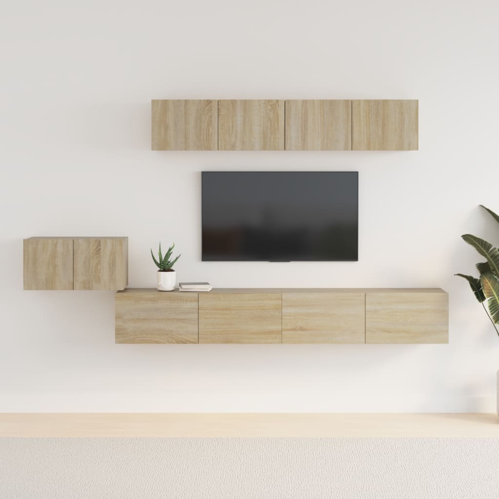 5-tlg. TV-Schrank-Set Weiß Holzwerkstoff