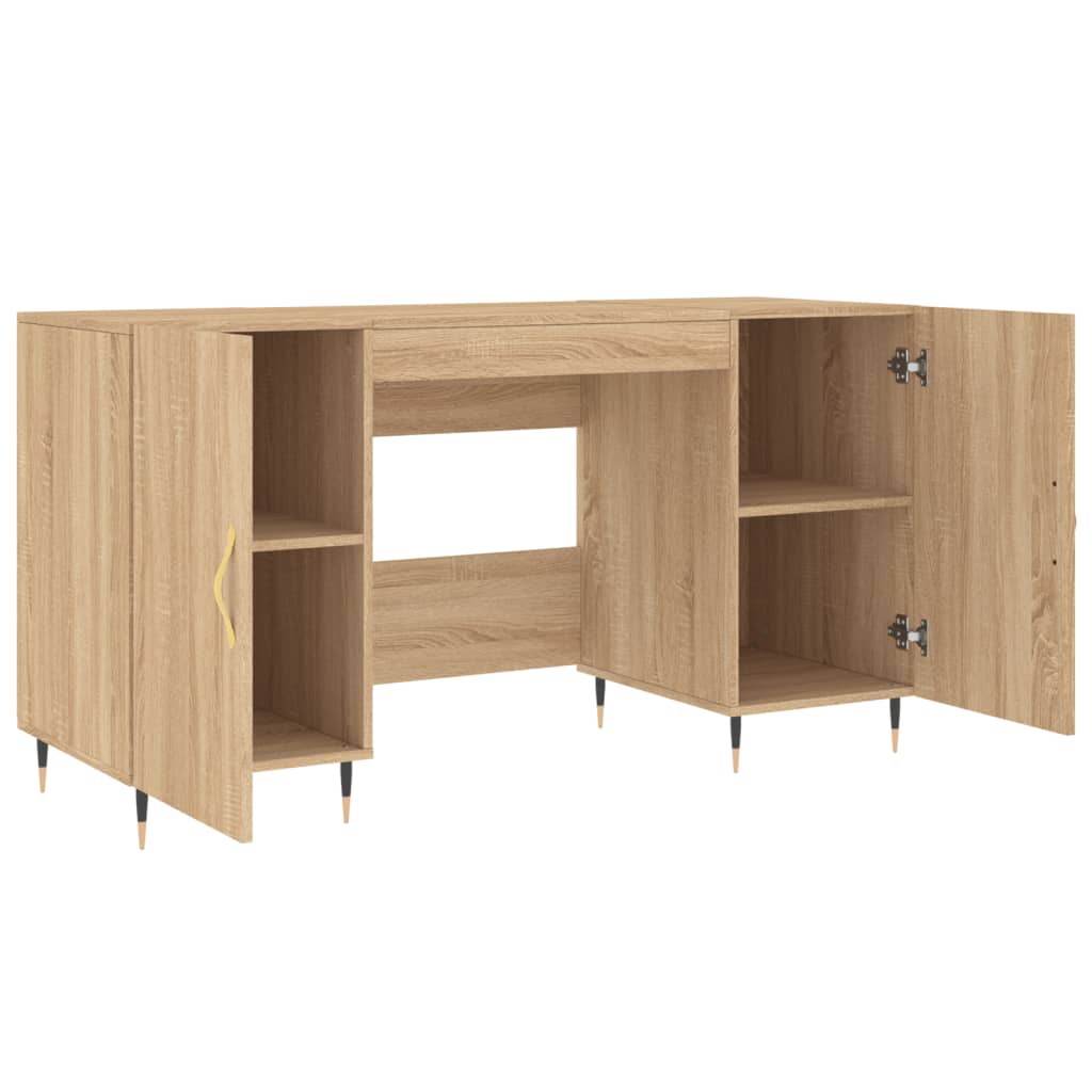 Schreibtisch Betongrau 140x50x75 cm Holzwerkstoff