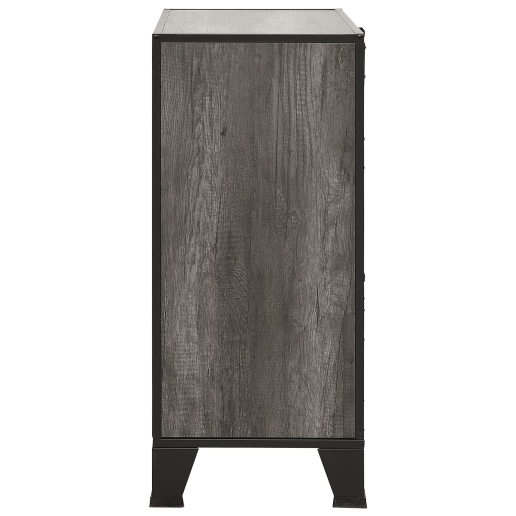 Lagerschränke 2 Stk. Rustikal Braun 72x36x82 cm Metall und MDF