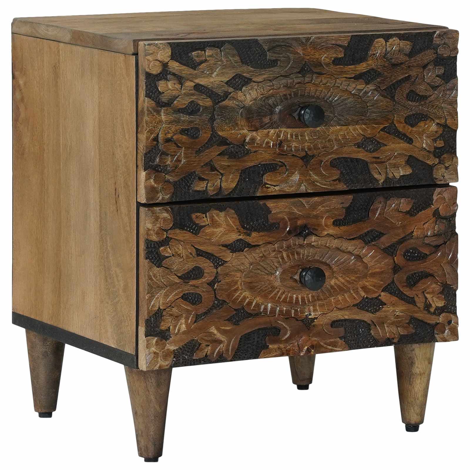 Nachttisch Braun 40 x 33,5 x 46 cm Massivholz Mango