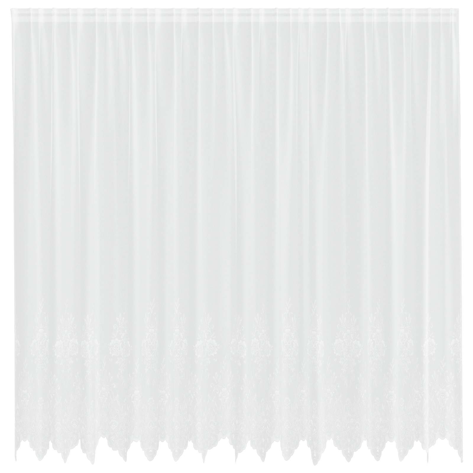 Spitzenvorhang mit Vorhängen Floral Weiß 80 x 150 cm Polyester