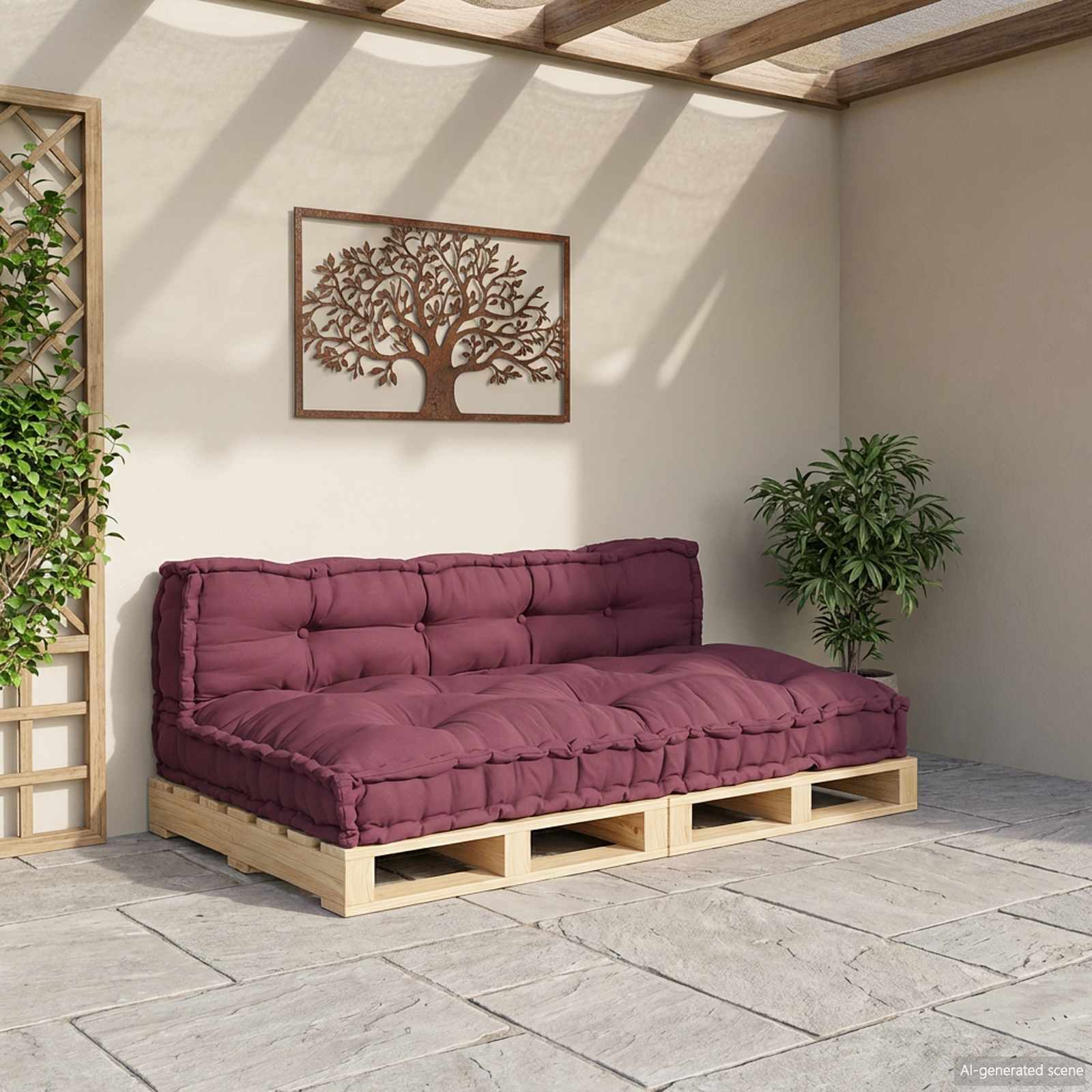 Palettensofa-Auflage Mehrfarbig Stoff Patchwork