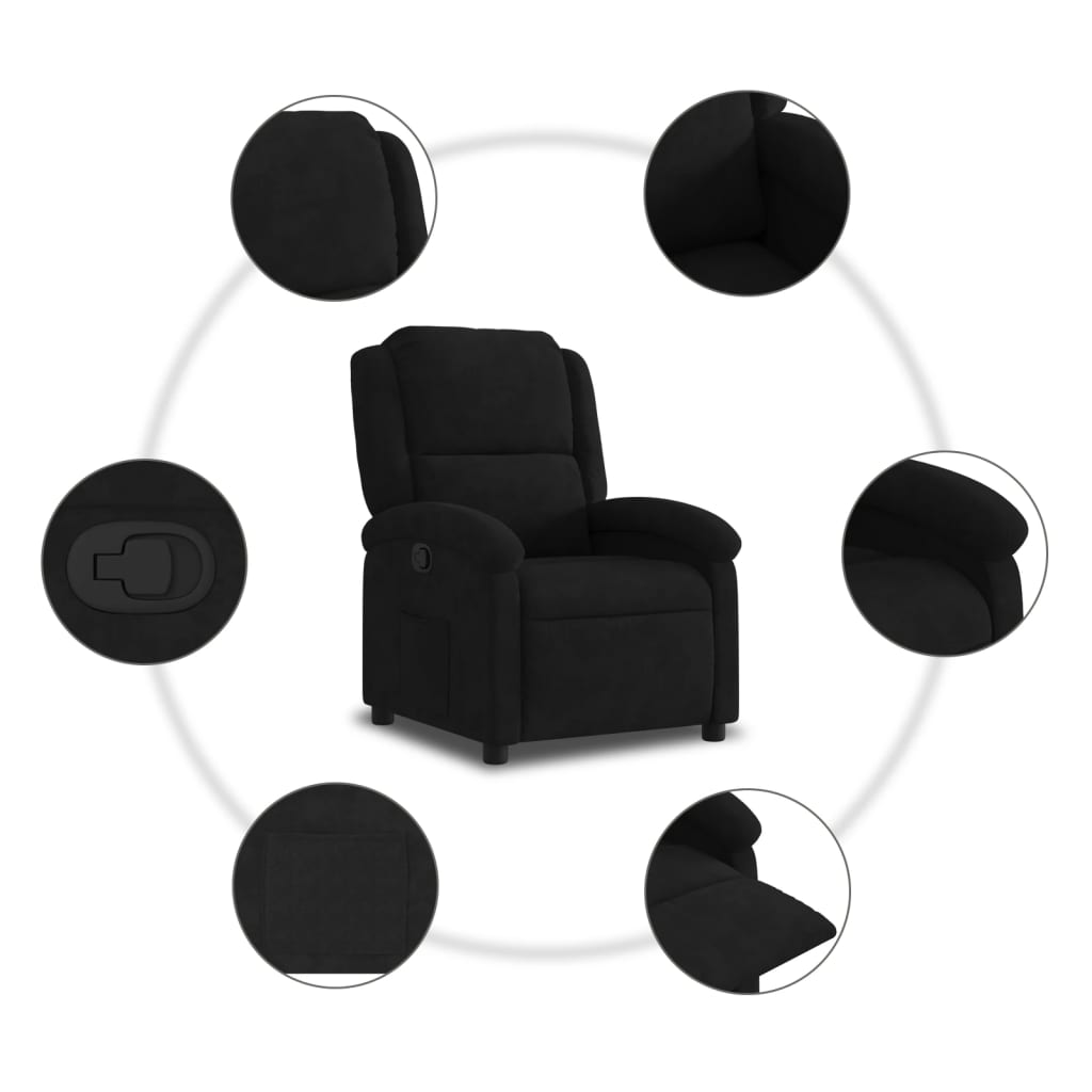 Relaxsessel Dunkelgrau Samt