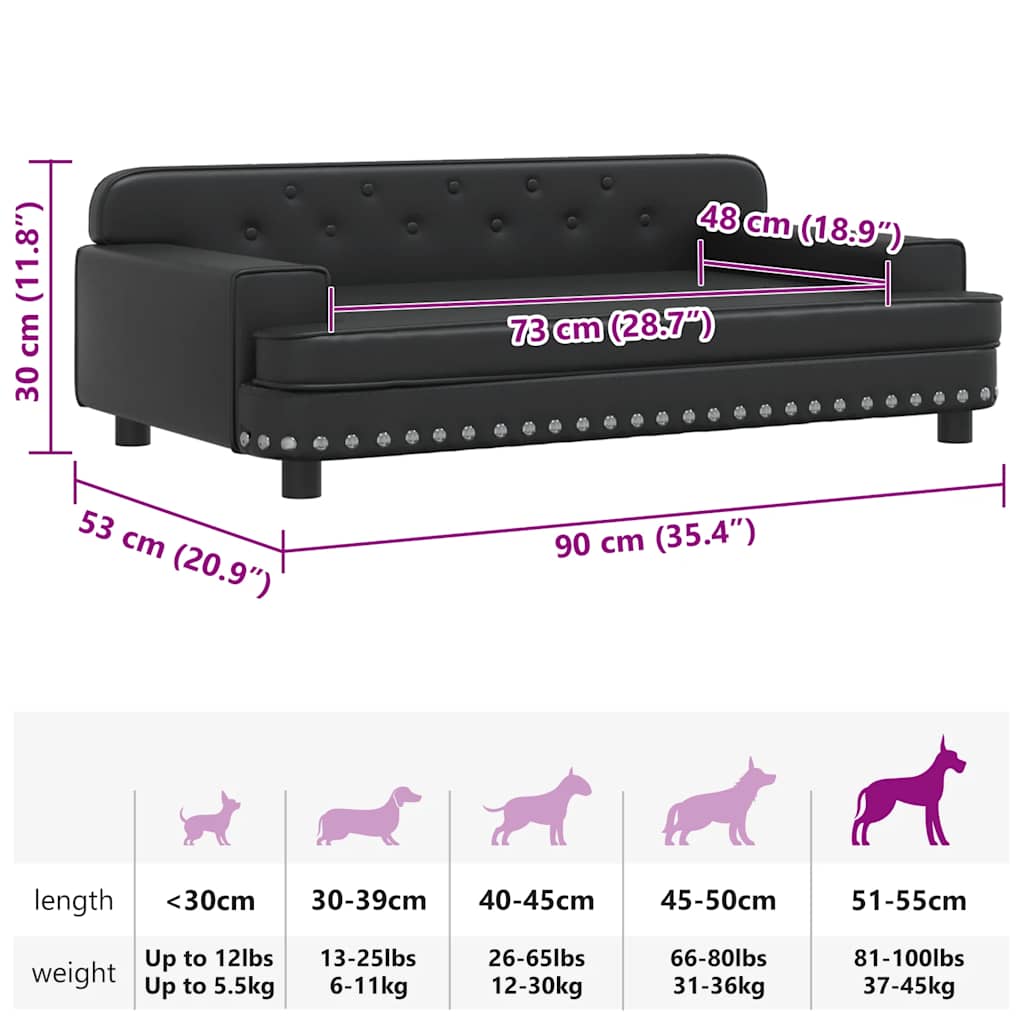 Hundebett Rosa 90x53x30 cm Samt