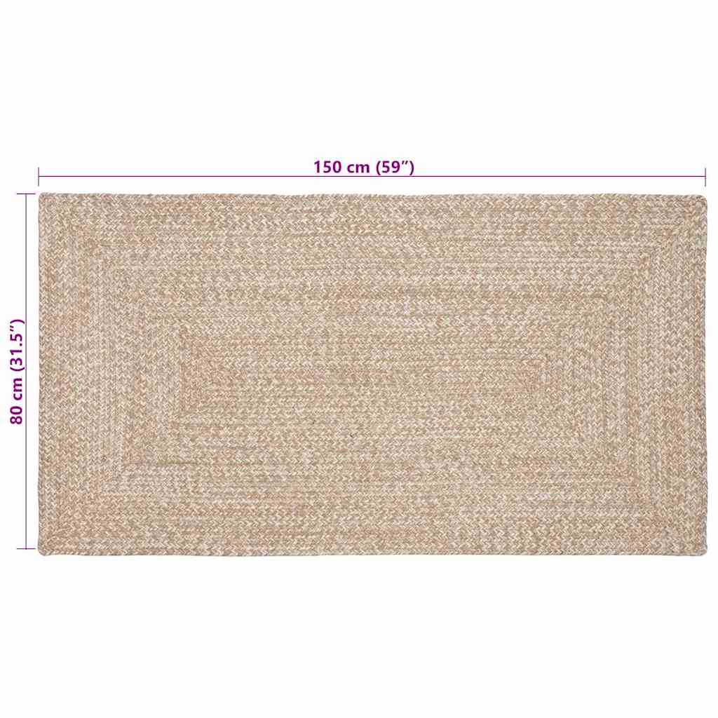 Bereichsteppiche Natürlich und Weiß 60 x 110 cm Jute