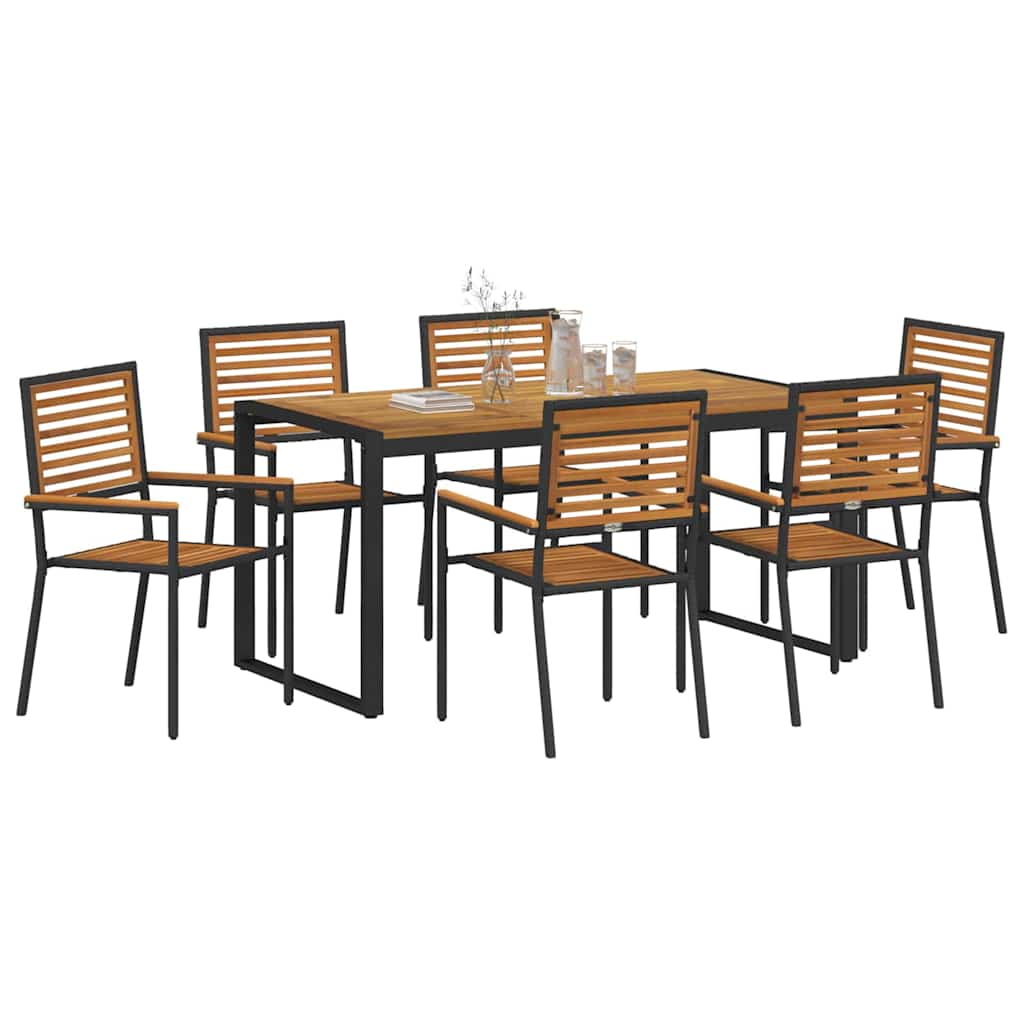 Garten Essgruppe 5 pcs Schwarz und Braun Poly-Rattan