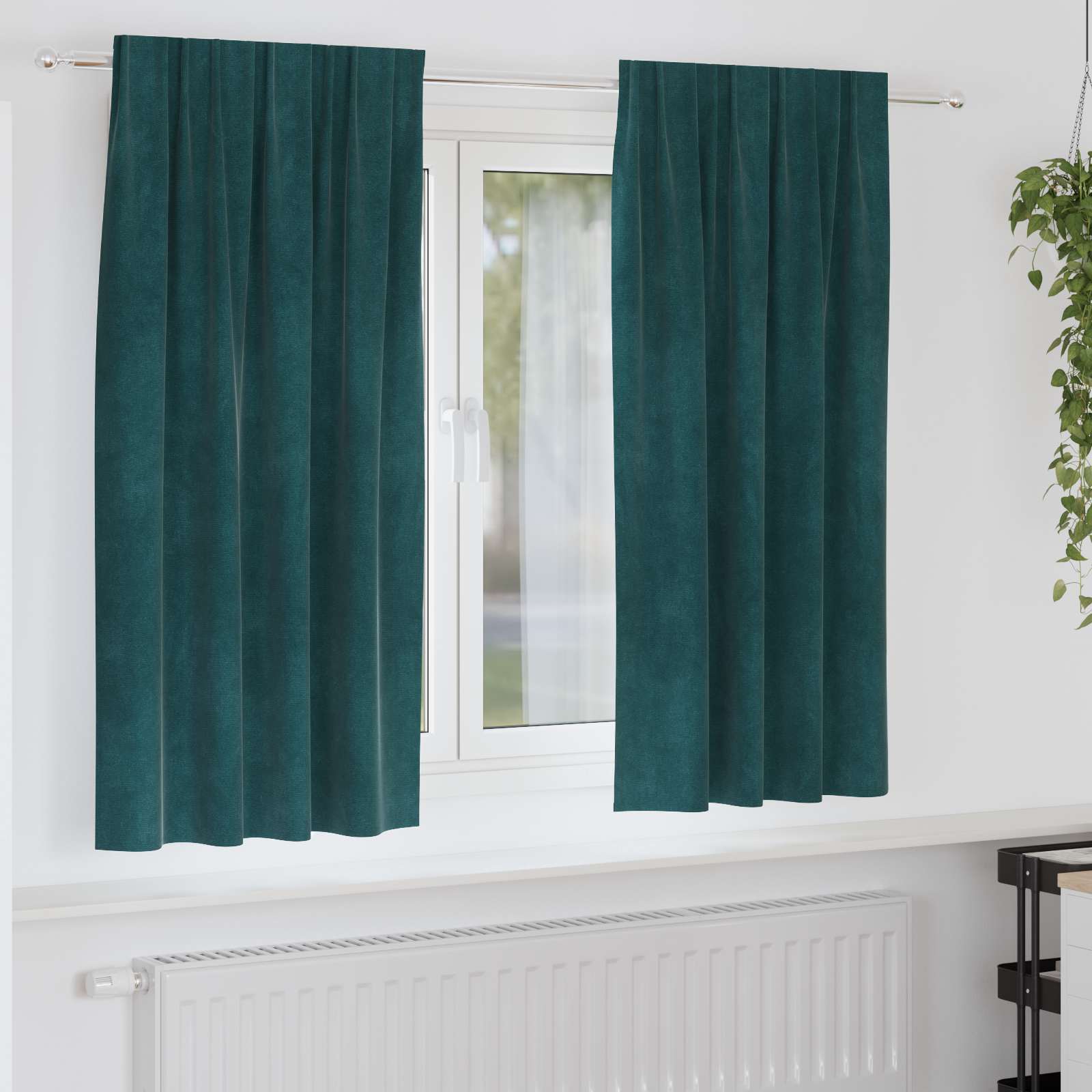 Verdunkelungsvorhänge 2 pcs Schwarz 140 x 140 cm Samt