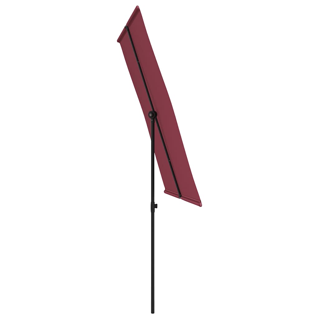 Sonnenschirm mit Aluminium-Mast 180x110 cm Bordeauxrot
