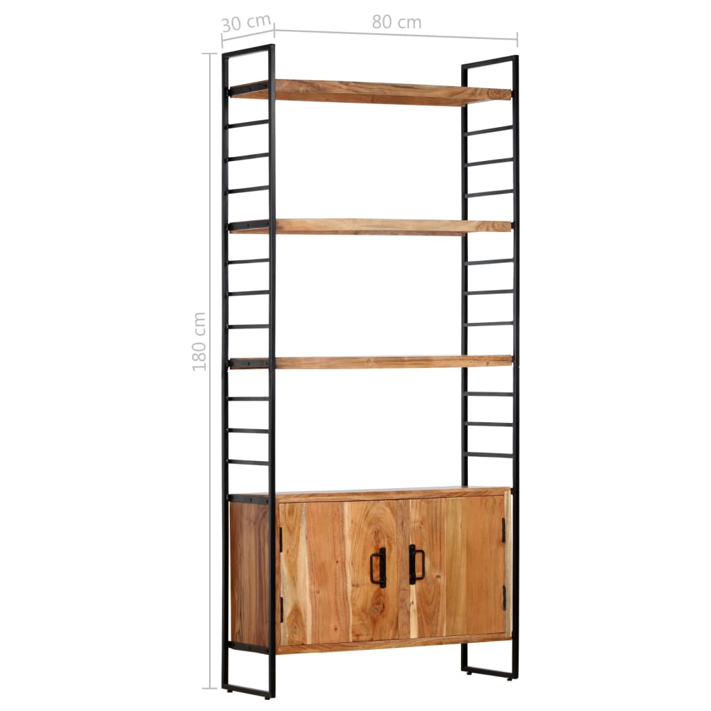 Bücherregal 4 Ebenen 80x30x180 cm Altholz Massiv