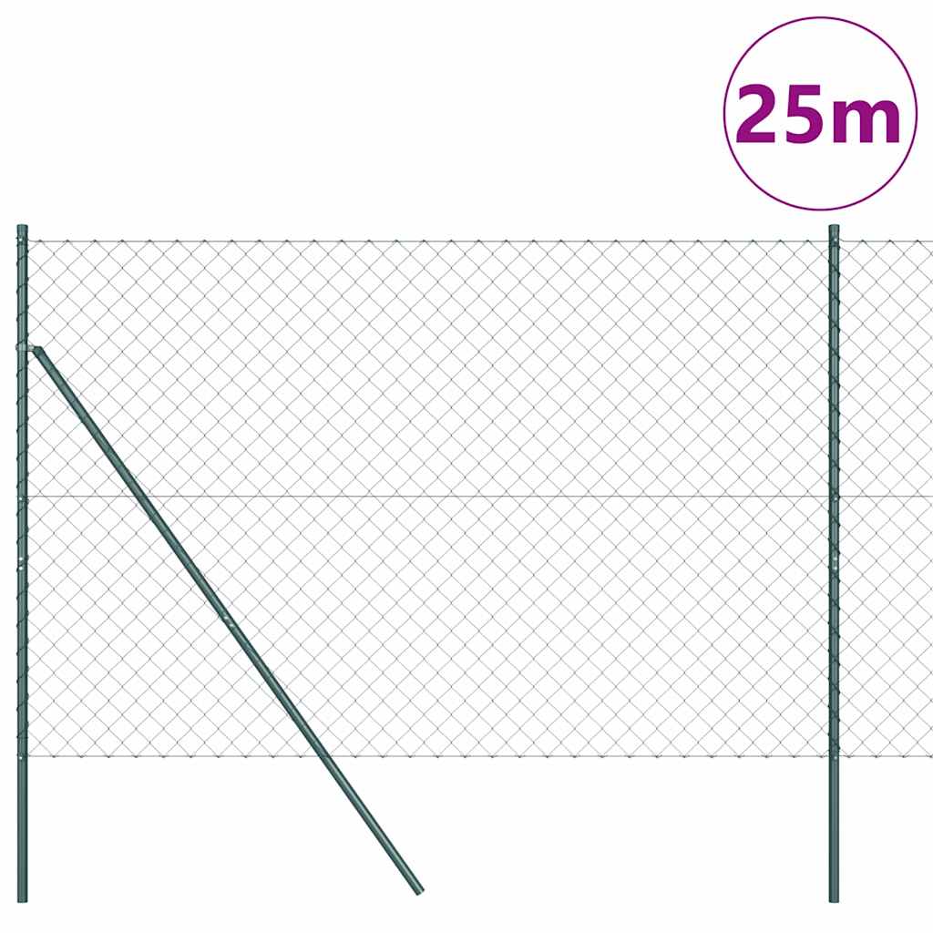 Outdoor Kettenglied-Zaun Erdfixierung 10 x 0,4 m Grün Netz