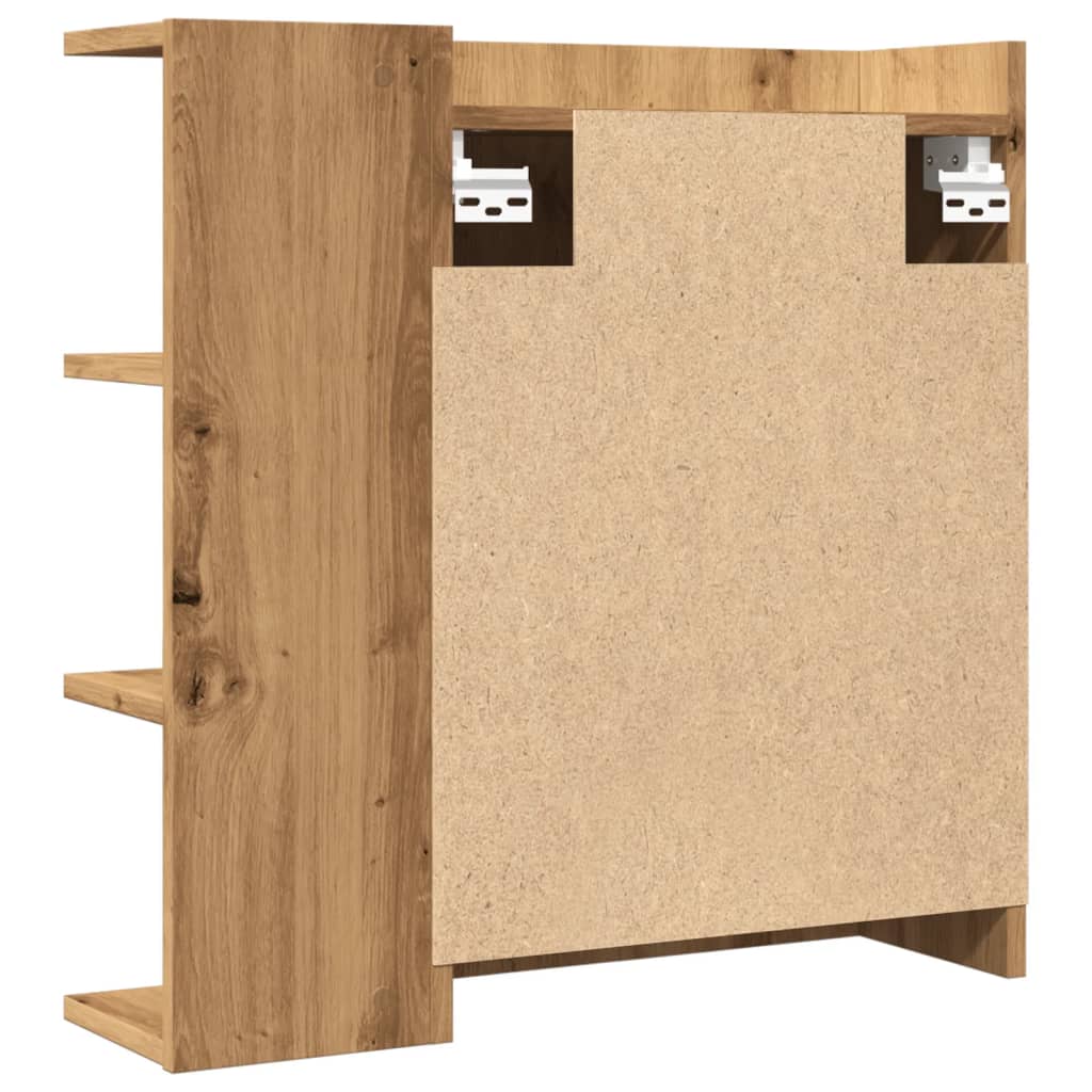 Bad-Spiegelschrank Weiß 62,5x20,5x64 cm Holzwerkstoff