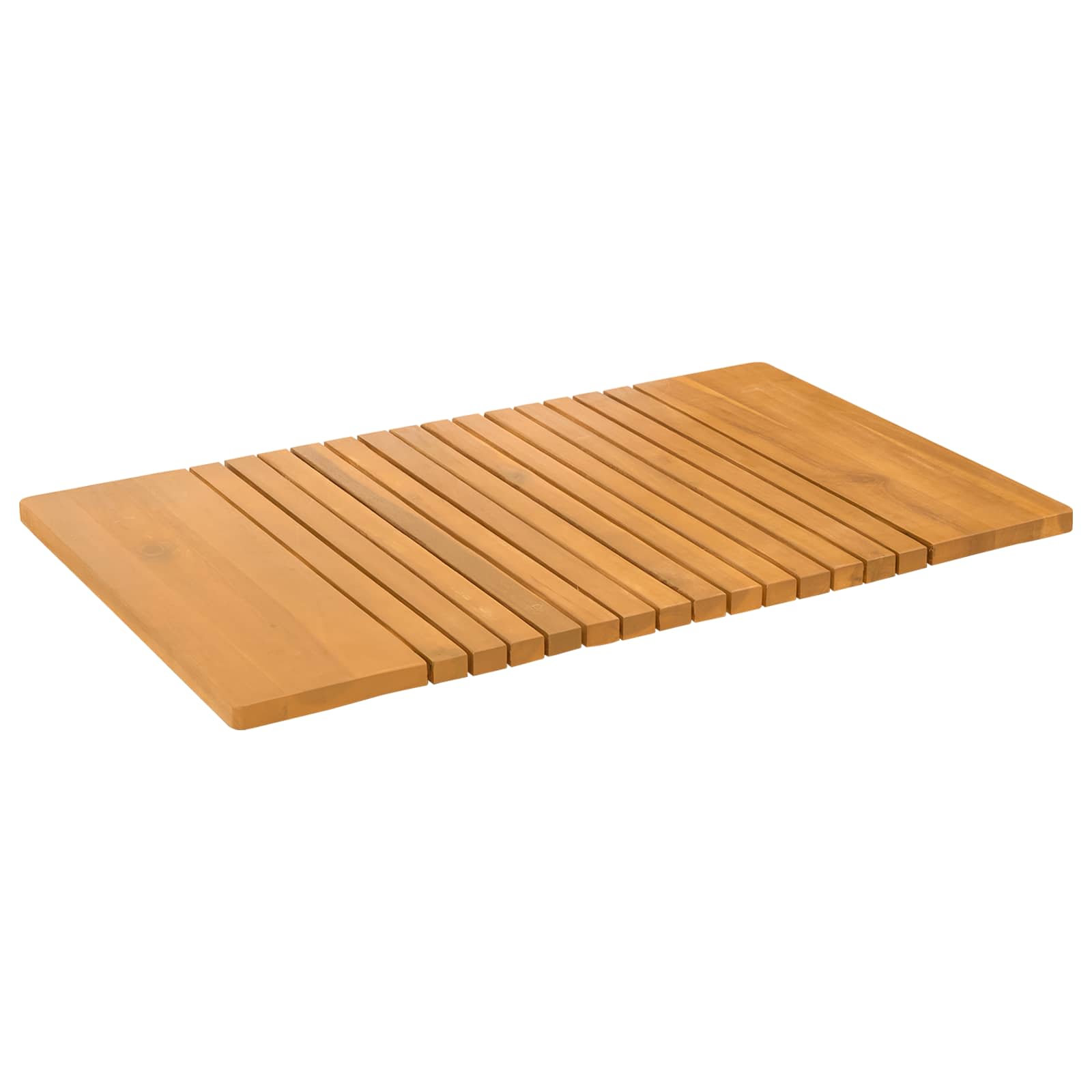 Badematte Uni Braun 59 x 40 cm Massives Akazienholz