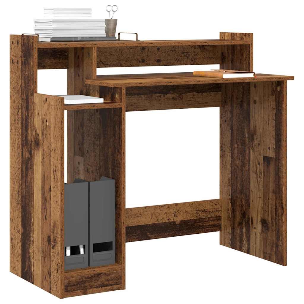 Schreibtisch mit LEDs Weiß 97x45x90 cm Holzwerkstoff