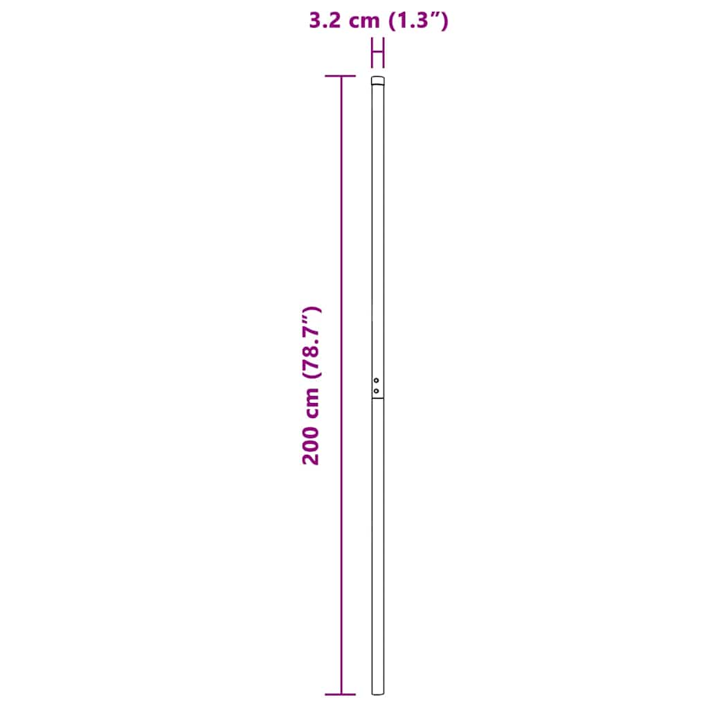Zaunpfosten 2 pcs Grün 50 cm Pulverbeschichteter Stahl