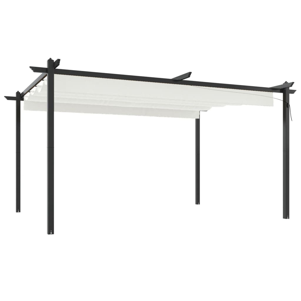 Pavillon mit Ausziehbarem Dach 3x3 m Creme