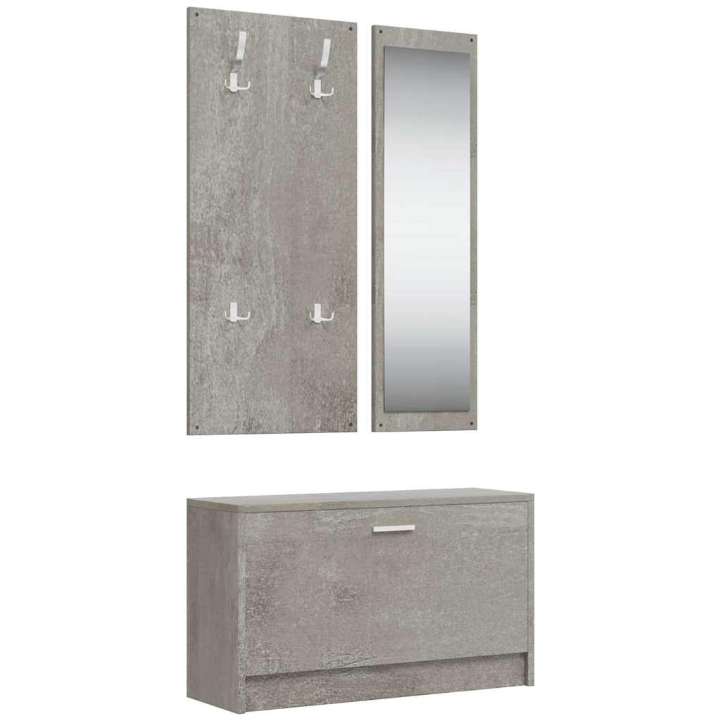 Garderoben Flur 3-in-1 Schuhschrank Schuhkipper Spiegel
