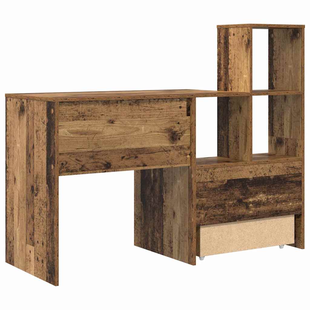 Schreibtisch mit Regal Weiß 131,5 x 50 x 106,5 cm Holzwerkstoff
