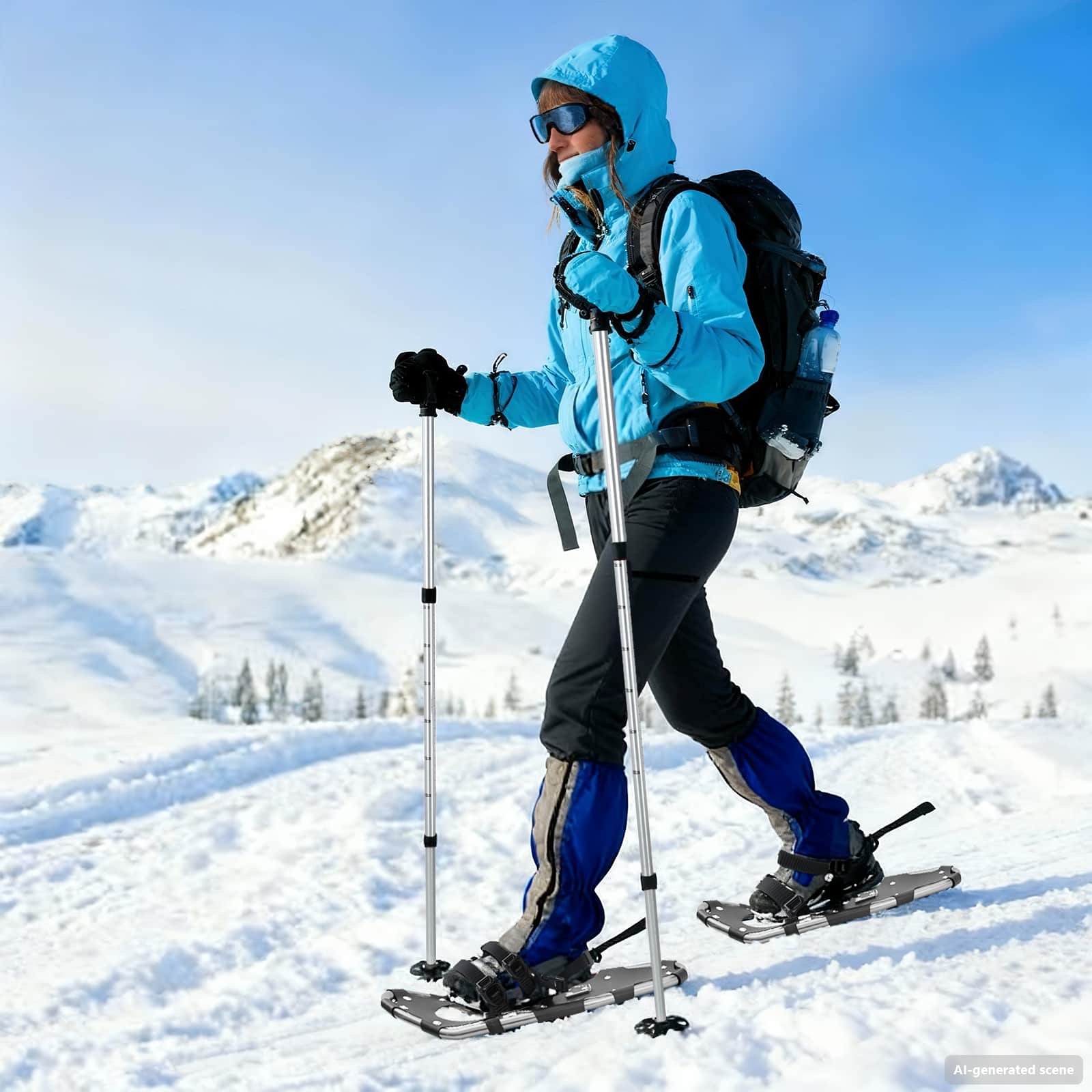 3 in 1 Schneeschuhe Silber und Schwarz 53,5 x 21 cm