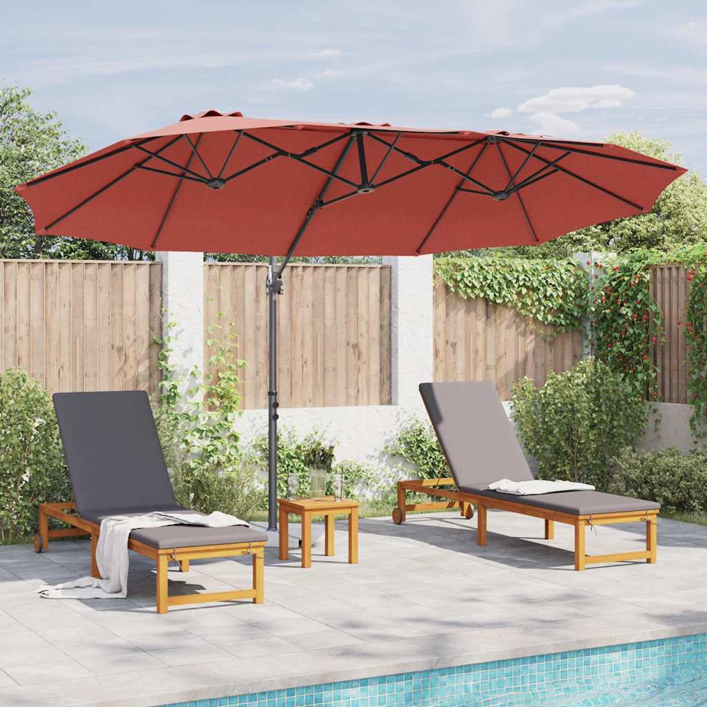 Sonnenschirm Sand 372 x 198 x 243 cm Polyester und Aluminium