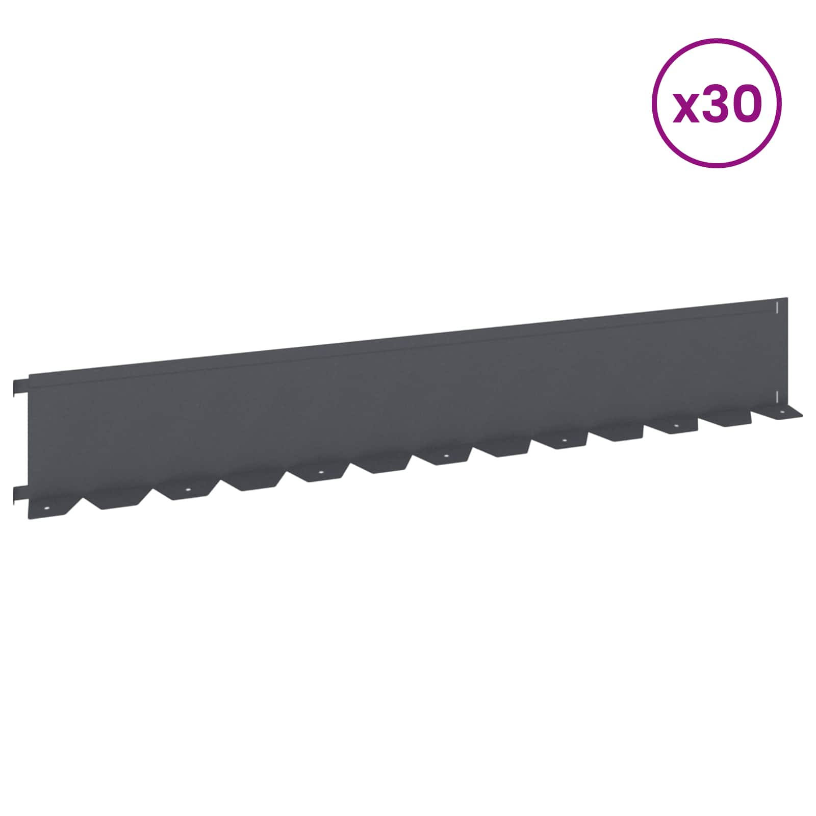 Raseneinfassung 10 pcs 102 x 4 x 4 cm Stahl Schwarz