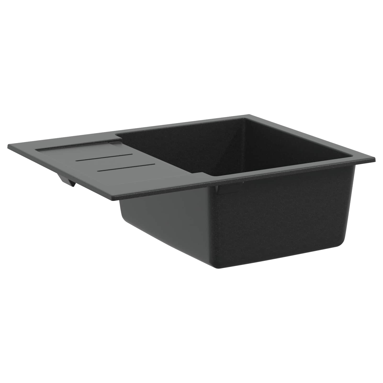Granitspüle Einzelbecken Schwarz