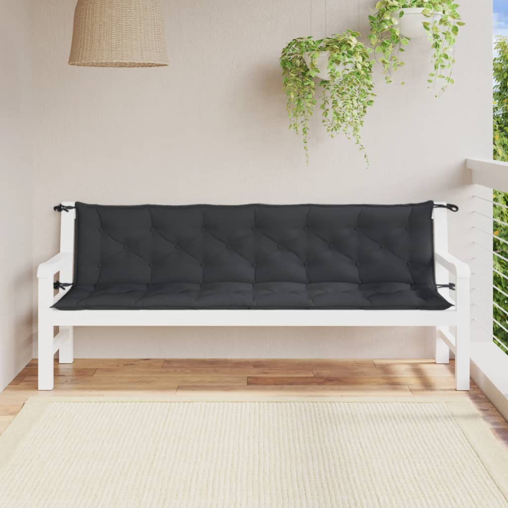 Gartenbank-Auflagen 2 Stk. Melange Anthrazit 100x50x7 cm Stoff