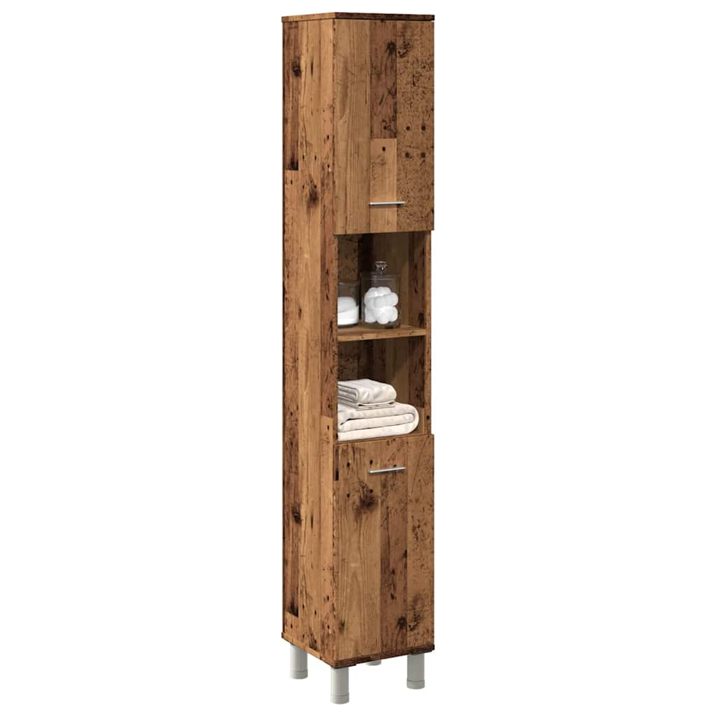 Badezimmerschrank Weiß 30x30x179 cm Holzwerkstoff